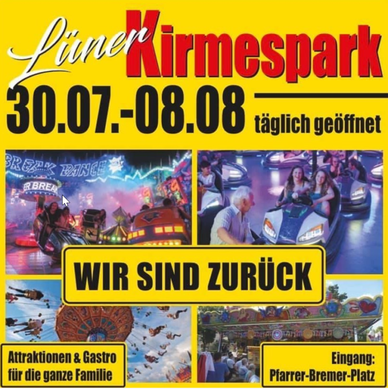 Lüner Kirmespark ab 30.07.2021: Attraktionen & Öffnungszeiten
