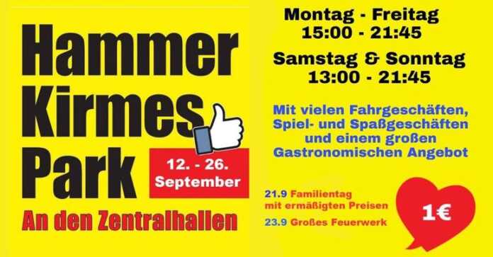 Hammer Kirmespark ab 12.09.2021: Attraktionen, Öffnungszeiten & Infos!