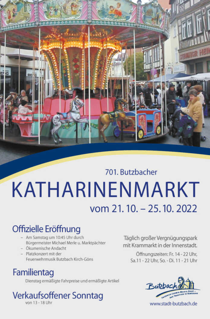 Katharinenmarkt Butzbach 2022: Attraktionen, Infos & Öffnungszeiten!